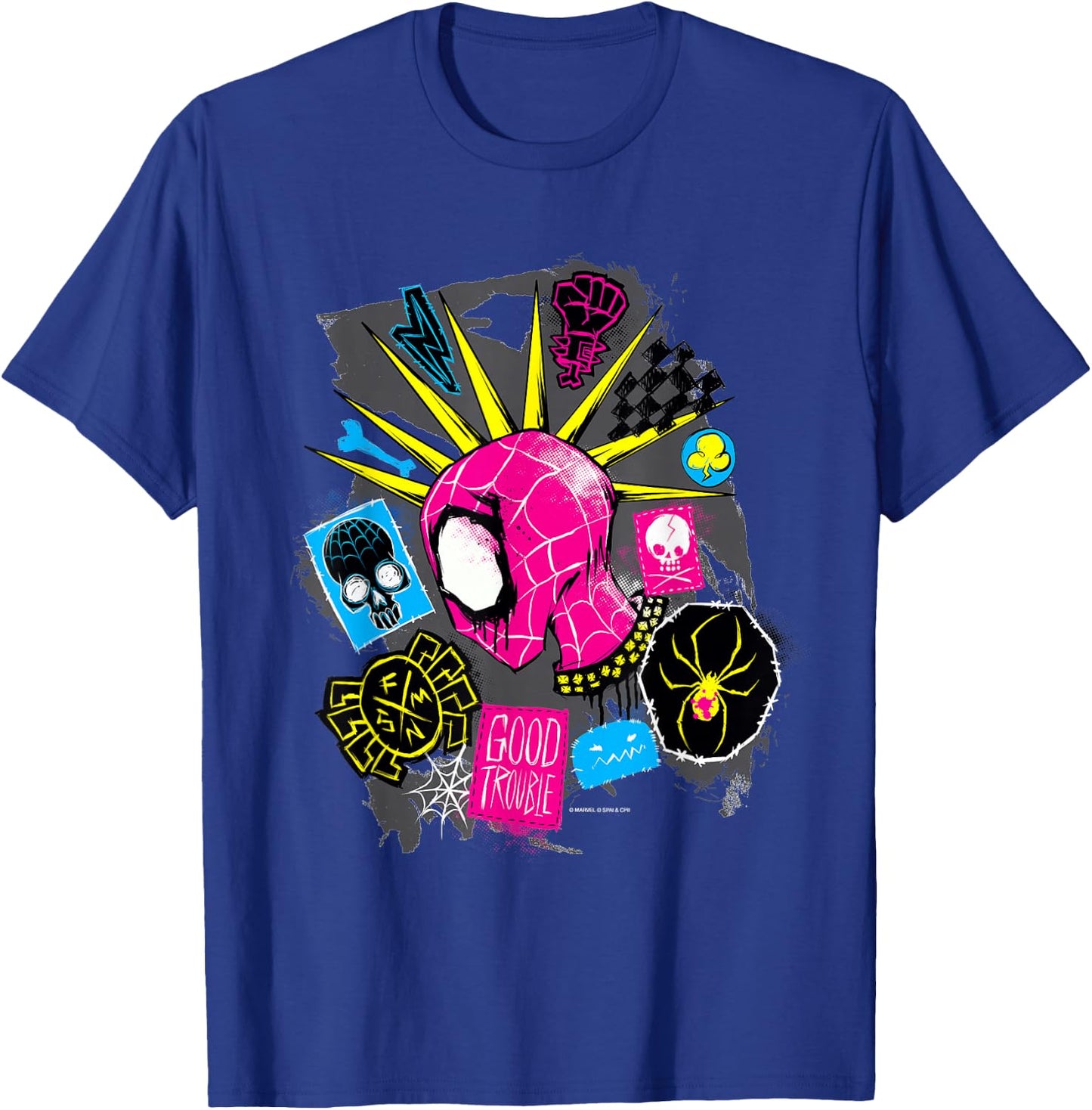 Marvel Spider-Man: Across The Spider-Verse Spider-Punk Head T-Shirt - T-Shirt | Royal