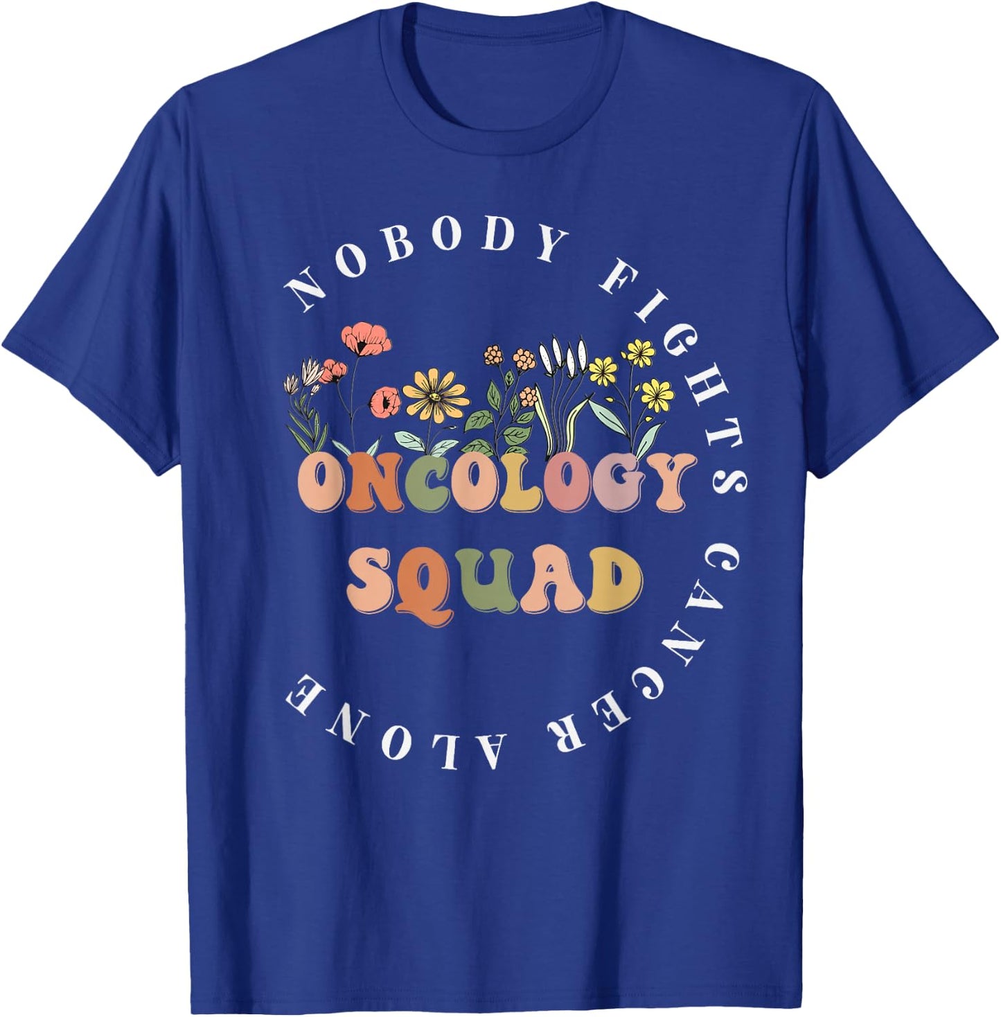 Wildflower Oncology Nurse Squad Retro Pediatric Oncology T-Shirt - T-Shirt | Royal