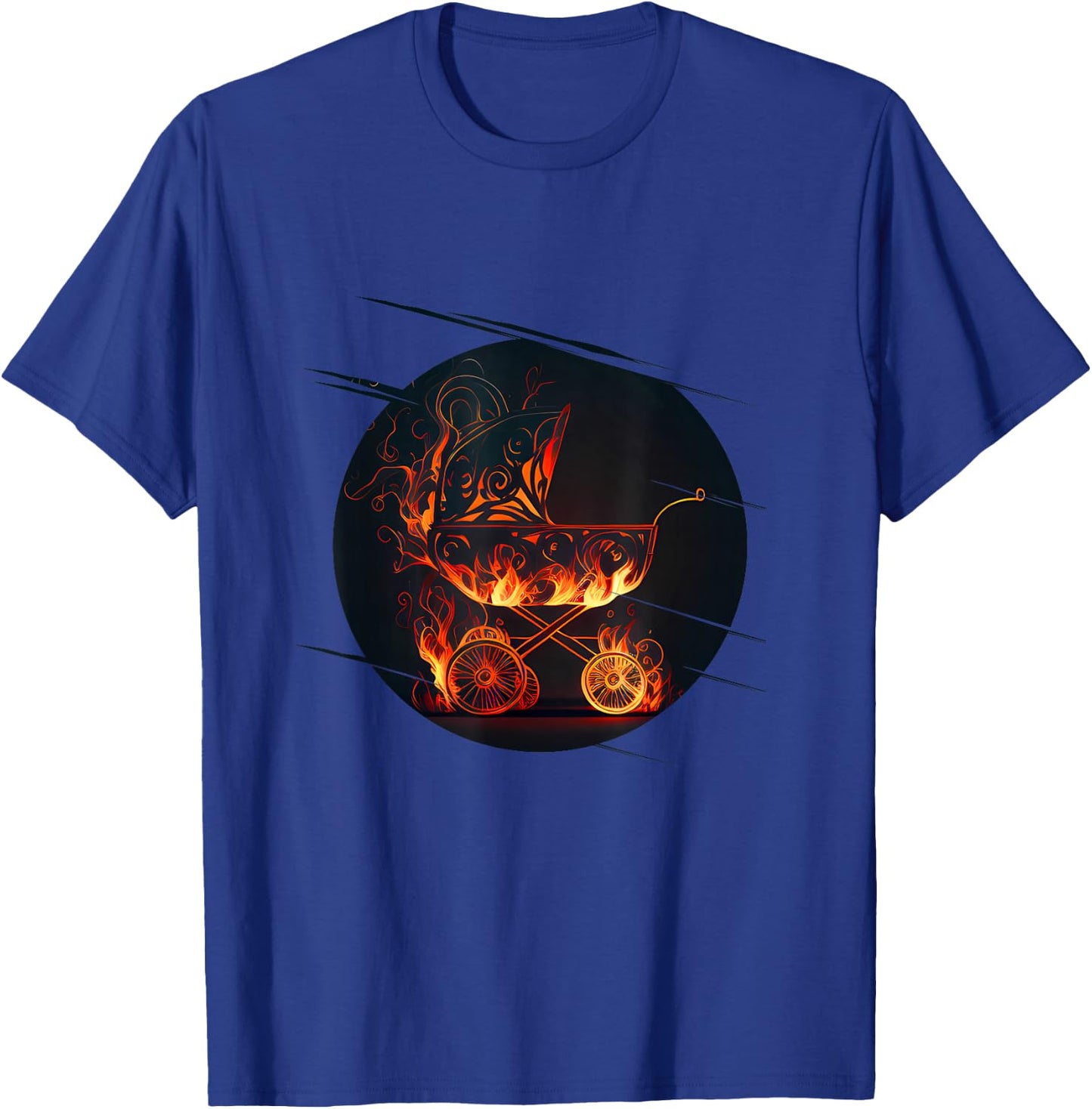 Baby Buggy with Flames for crazy Parents and Children T-Shirt - T-Shirt | Royal