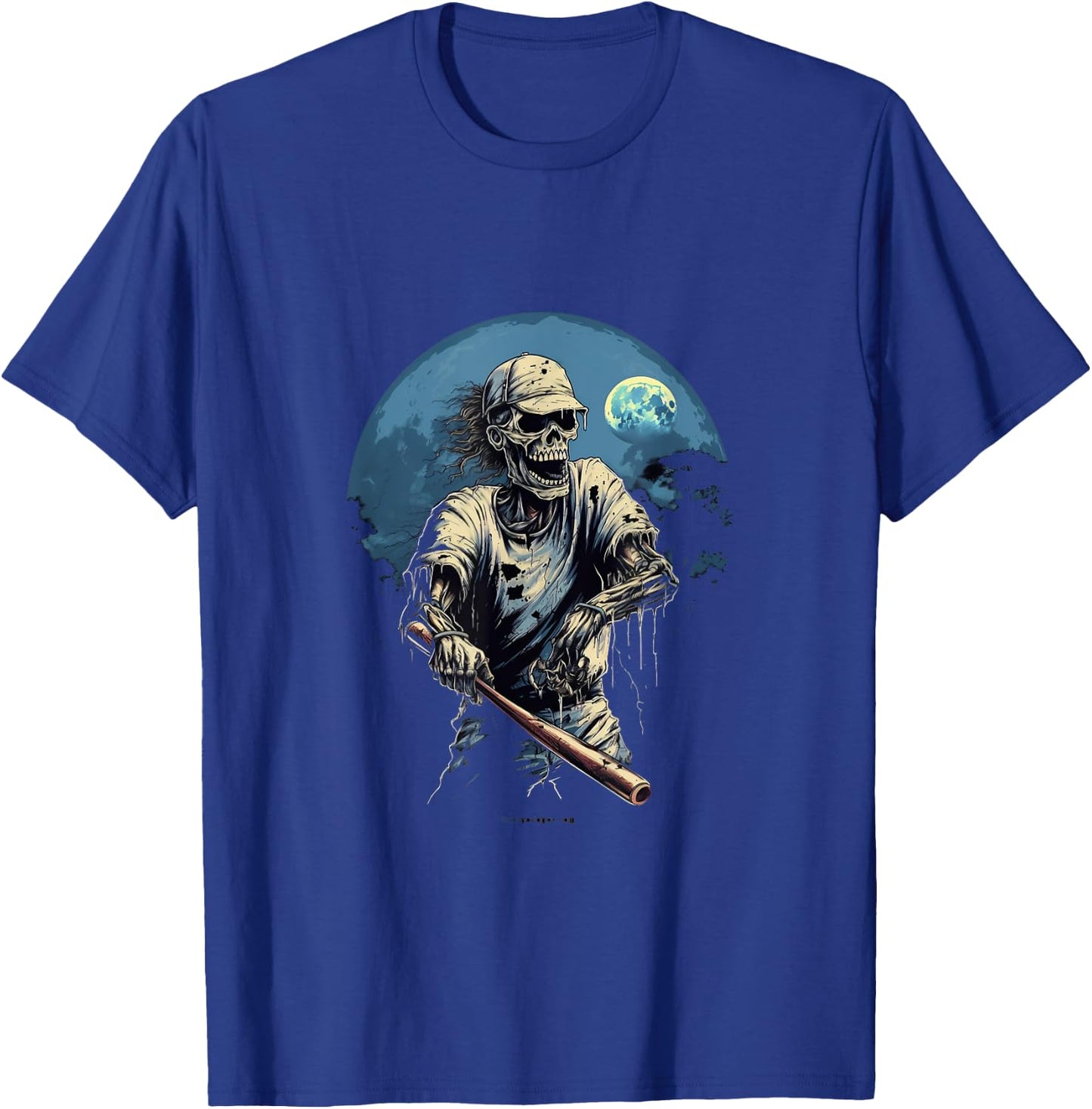 Zombie Playing Baseball Halloween Baseball Player T-Shirt - T-Shirt | Royal