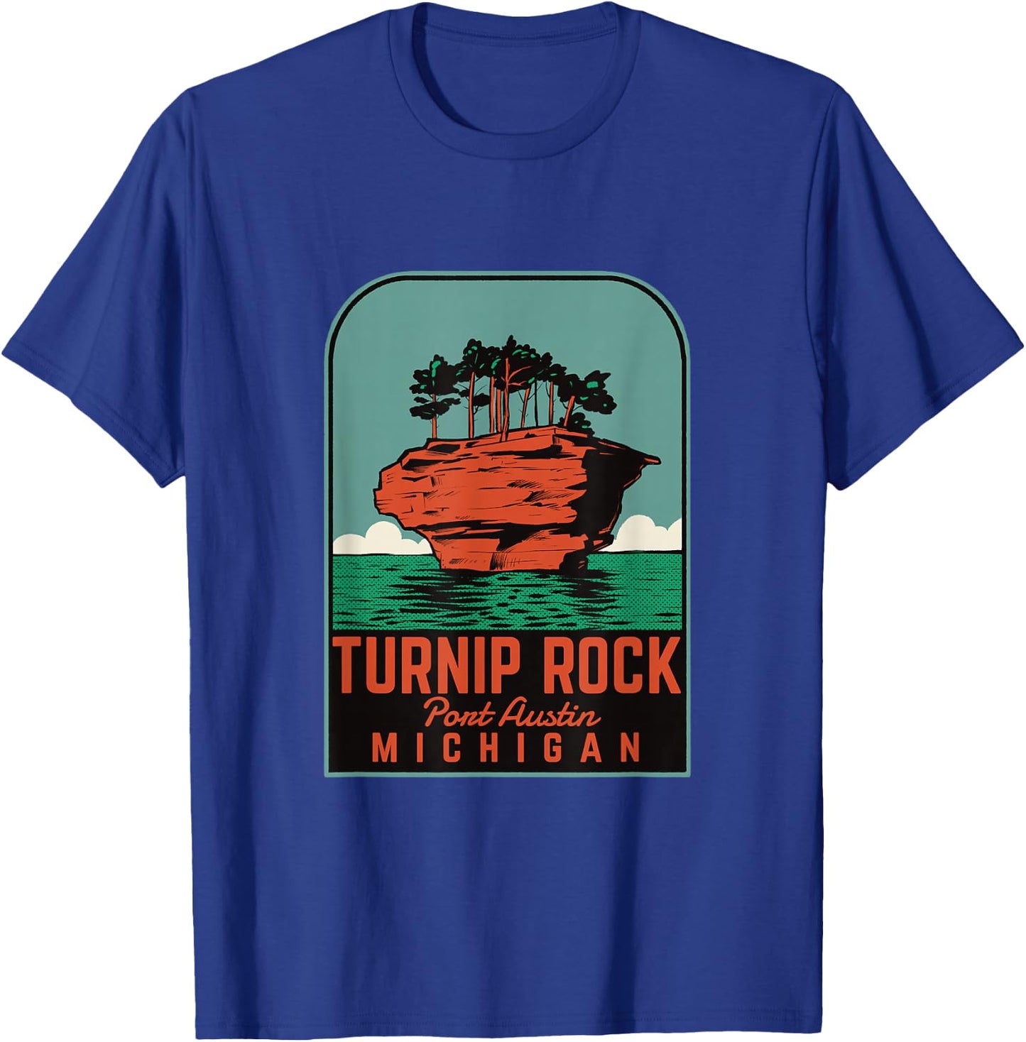 Turnip Rock Michigan Vintage Travel T-Shirt - T-Shirt | Royal