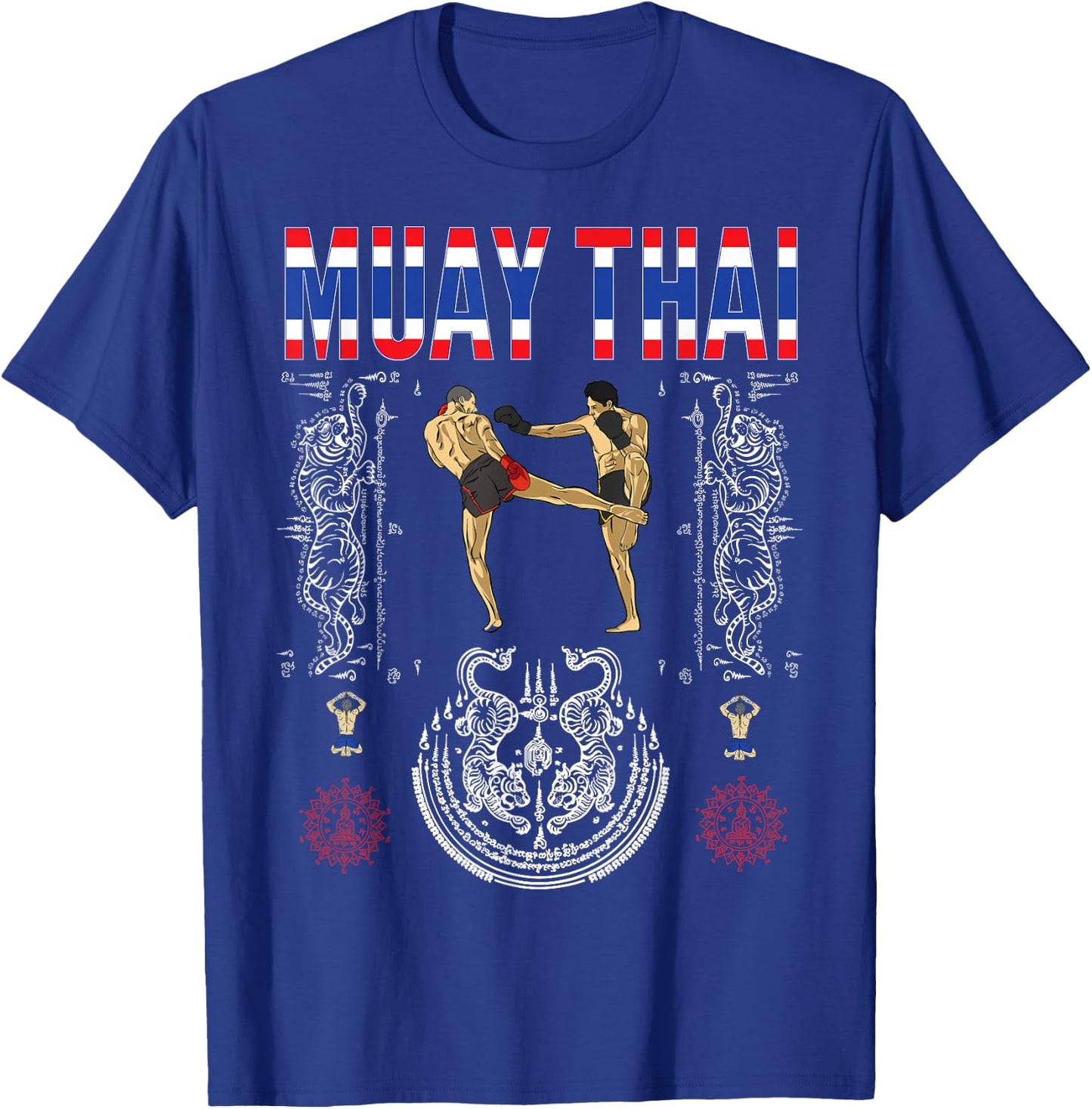 Sawadee Thai Traditional sak yant Thai Twin Tiger Muay Thai T-Shirt - T-Shirt | Royal