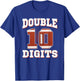 Double Digits Birthday Decorations Boy 10 Football 10th Bday T-Shirt - T-Shirt | Royal