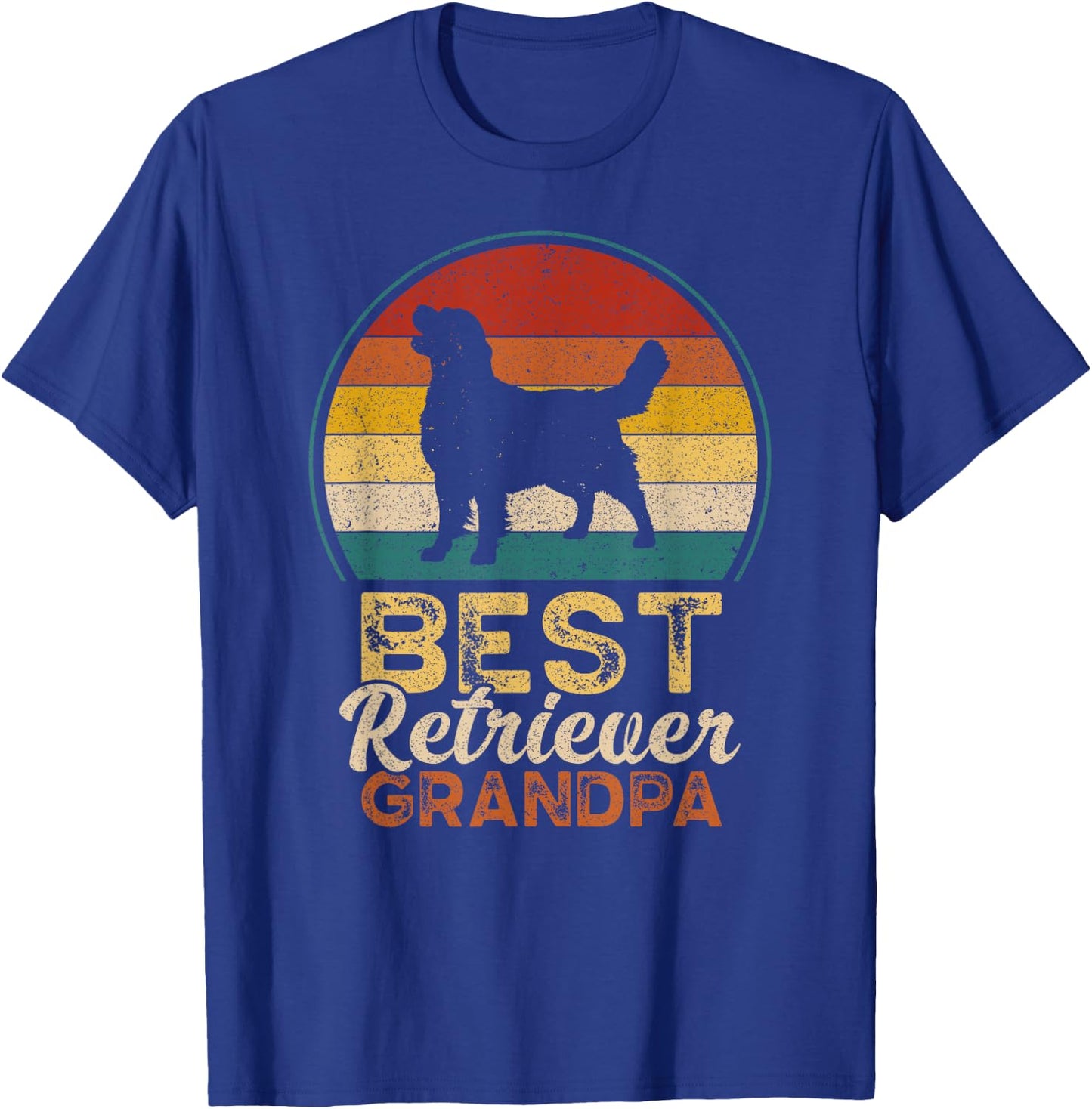 Best Retriever Grandpa, Father's Day, Golden Retriever T-Shirt - T-Shirt | Royal