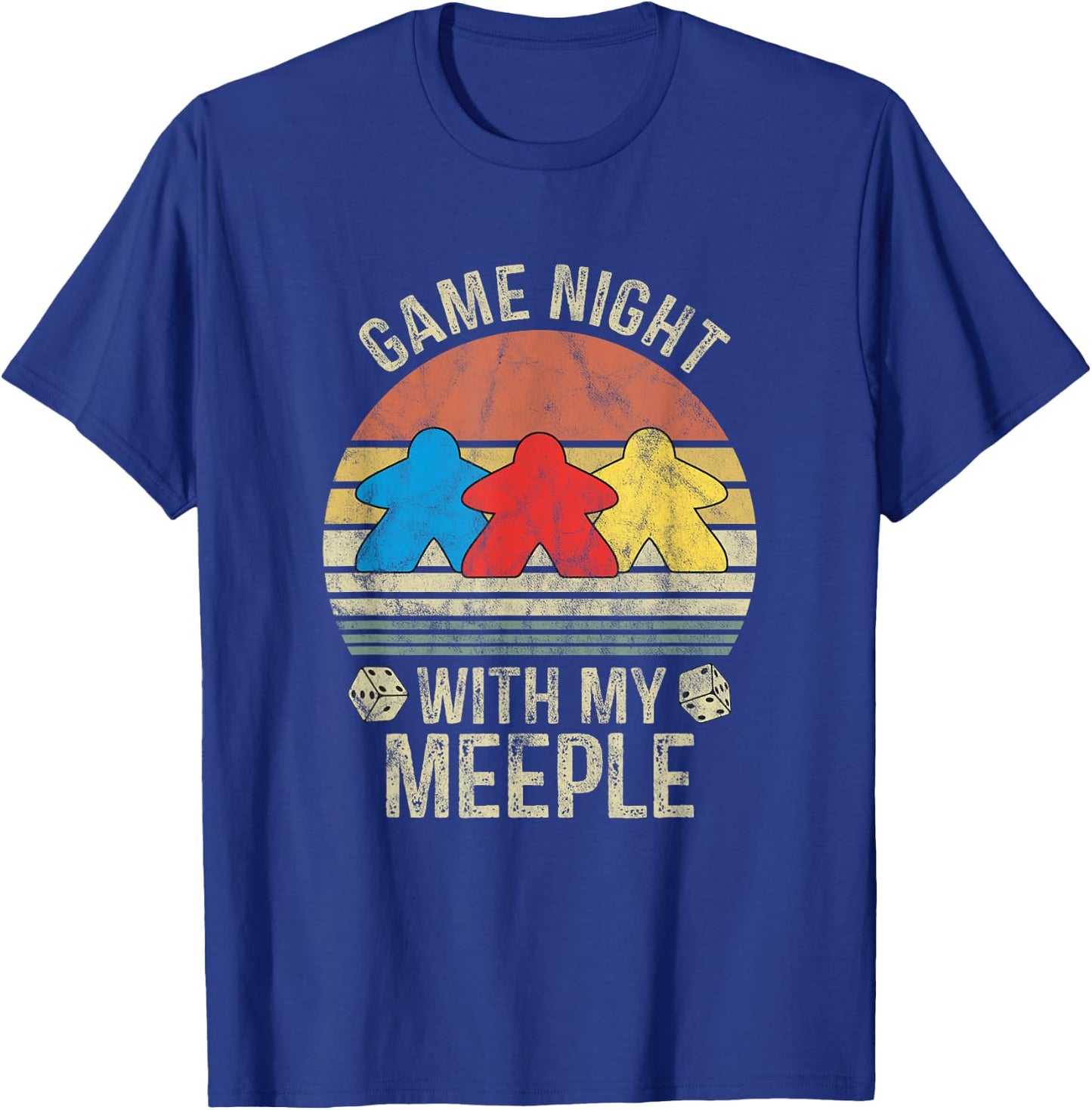 Game Night With My Meeple Board Games Tabletop Boardgamers T-Shirt - T-Shirt | Royal