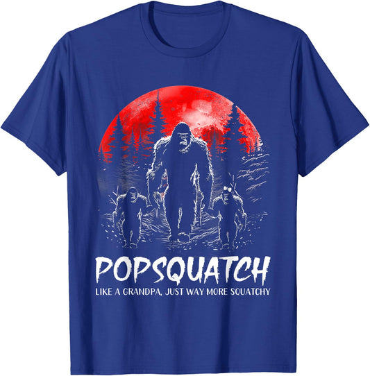 Pop Squatch Funny Bigfoot Dad Sasquatch Yeti Fathers day T-Shirt - T-Shirt | Royal