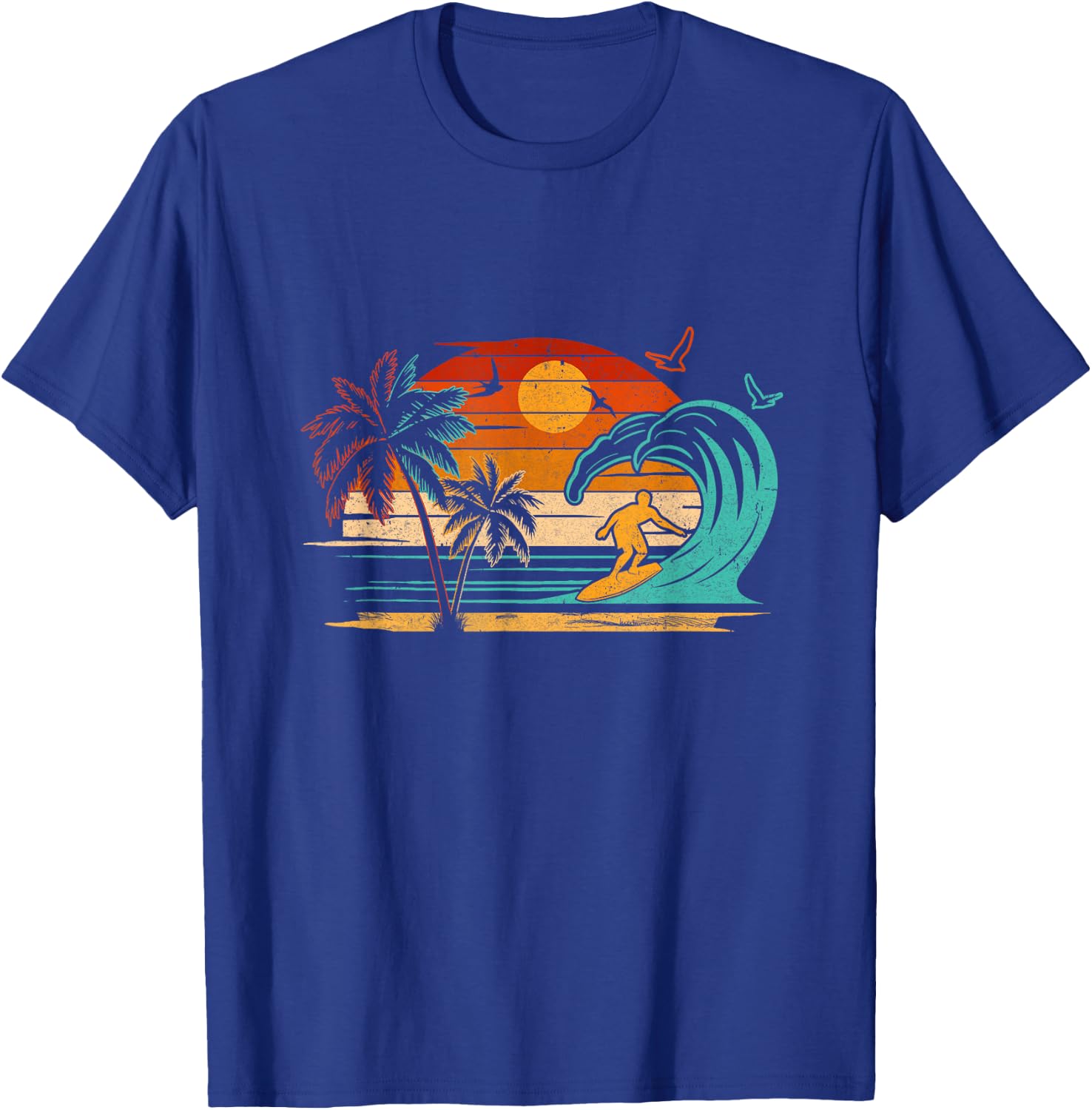 Vintage Surfer Retro Surfing Beach Surf T-Shirt - T-Shirt | Royal