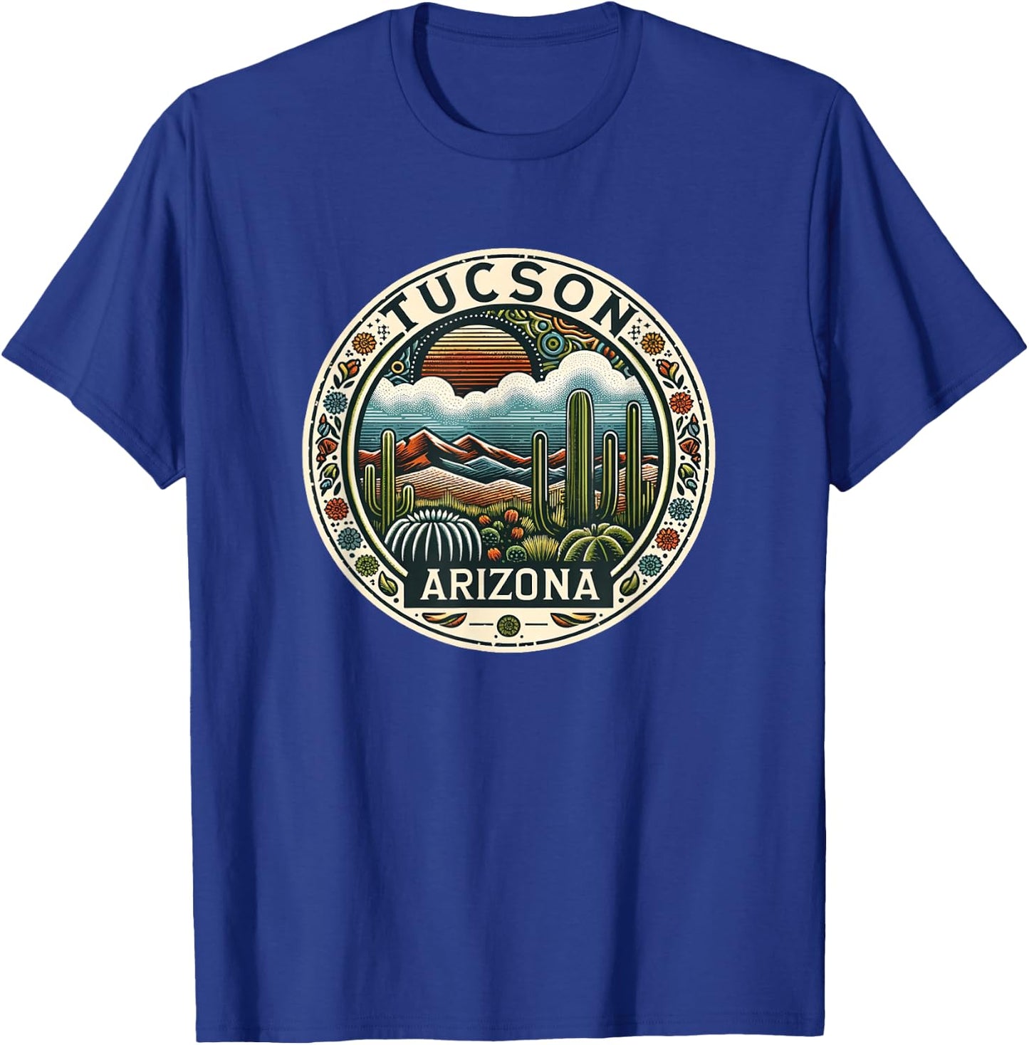 Tucson Arizona Cacti Desert Southwestern Landscape T-Shirt - T-Shirt | Royal