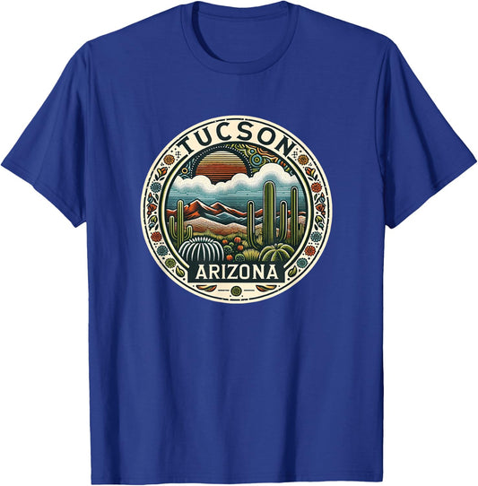 Tucson Arizona Cacti Desert Southwestern Landscape T-Shirt - T-Shirt | Royal