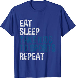 Eat Sleep Take Kids To Sports Repeat T-Shirt - T-Shirt | Royal