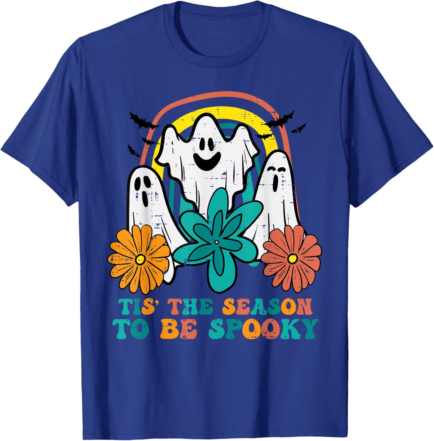 Ghosts Tis The Season To Be Spooky Retro Halloween Women T-Shirt - T-Shirt | Royal