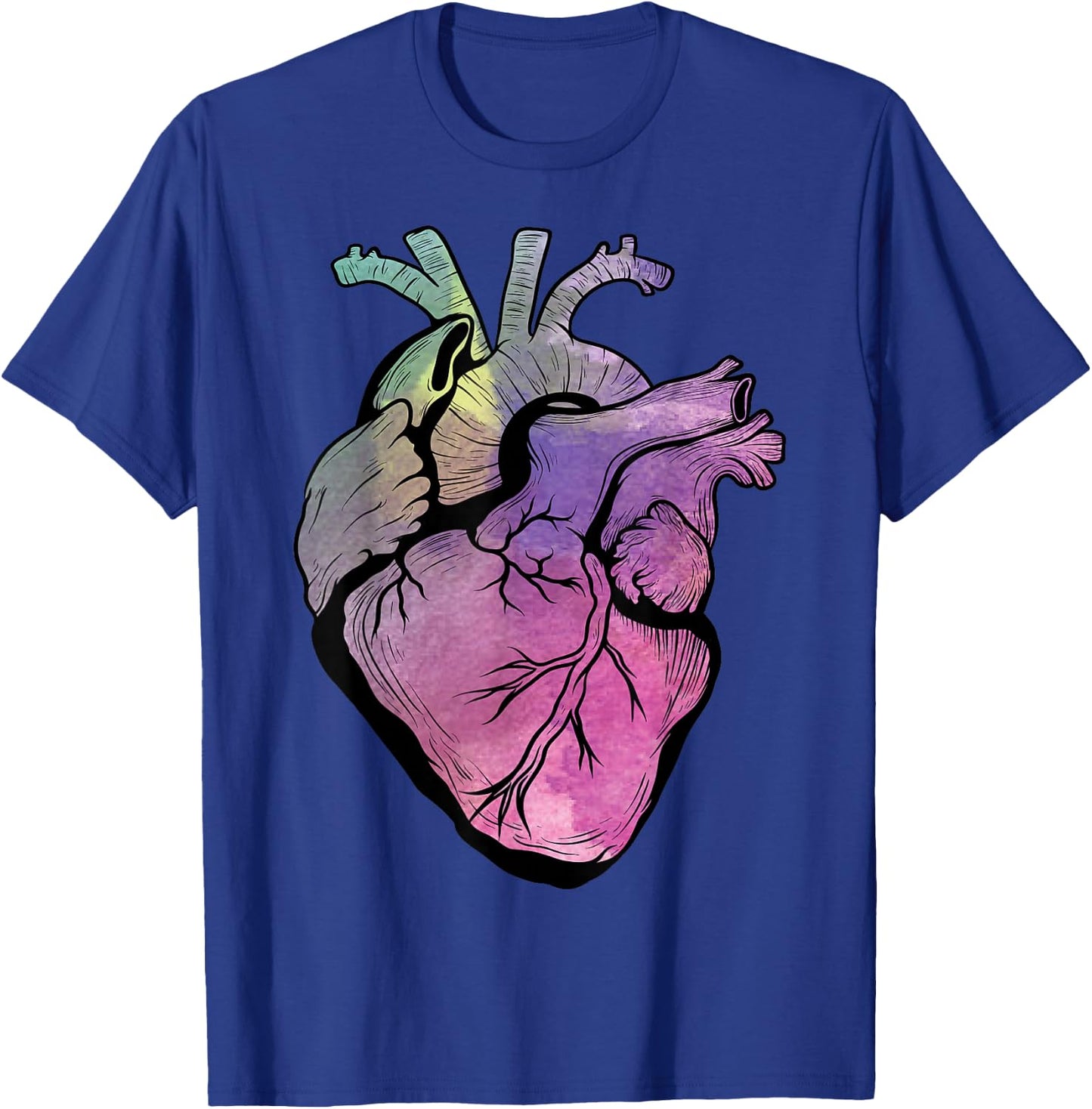 Beautiful Real Human Heart Graphic Medical Anatomical Cool T-Shirt - T-Shirt | Royal