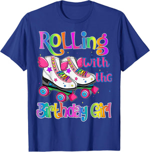 Crew of birthday girl Rolling Skate Birthday family Party T-Shirt - T-Shirt | Royal