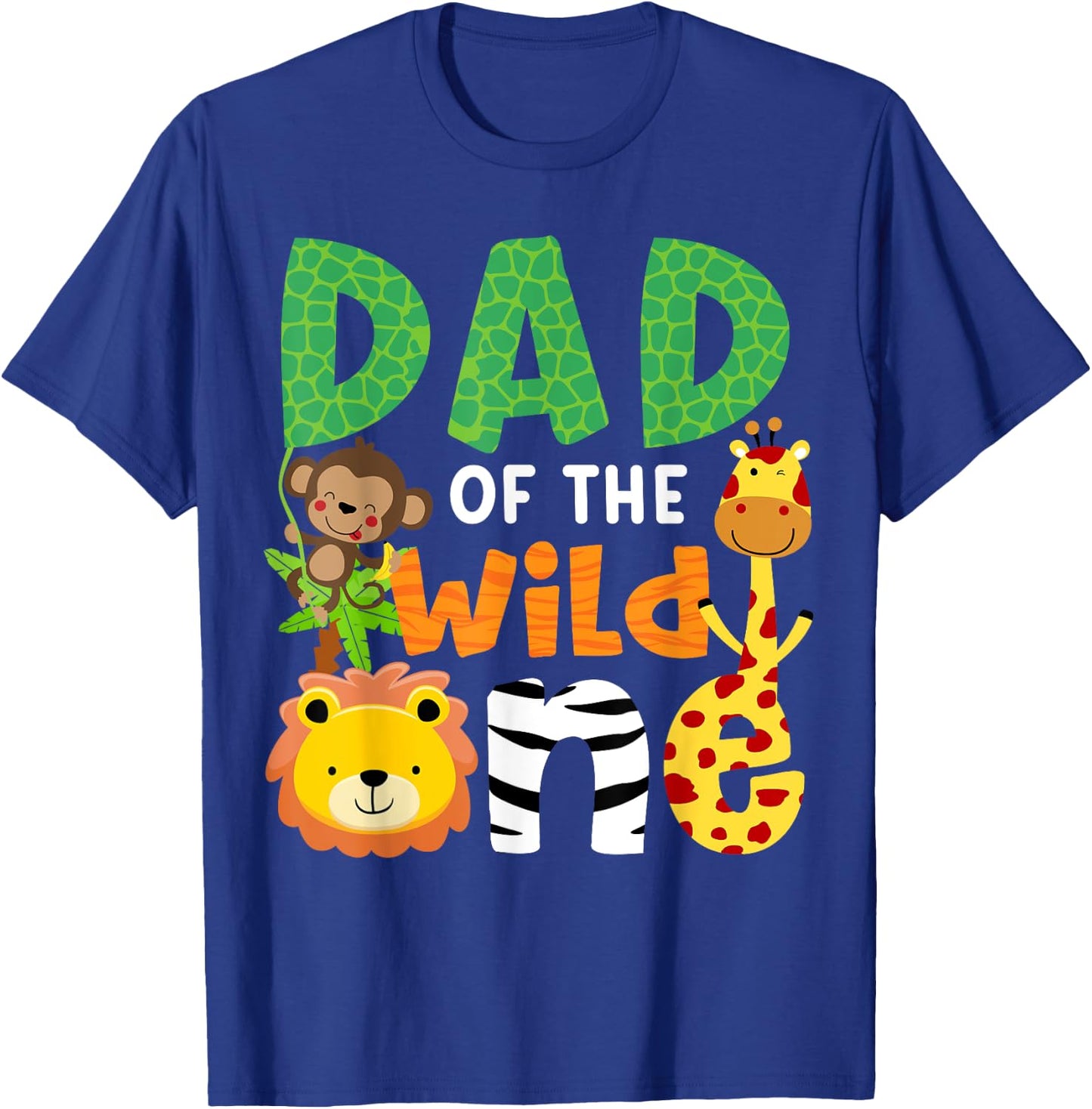 Dad of the Wild One Zoo Theme Birthday Safari Jungle Animals T-Shirt - T-Shirt | Royal