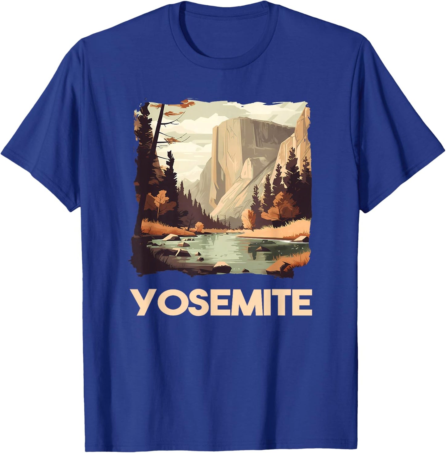 Vintage Yosemite National Park Nature Lover Adventure T-Shirt - T-Shirt | Royal