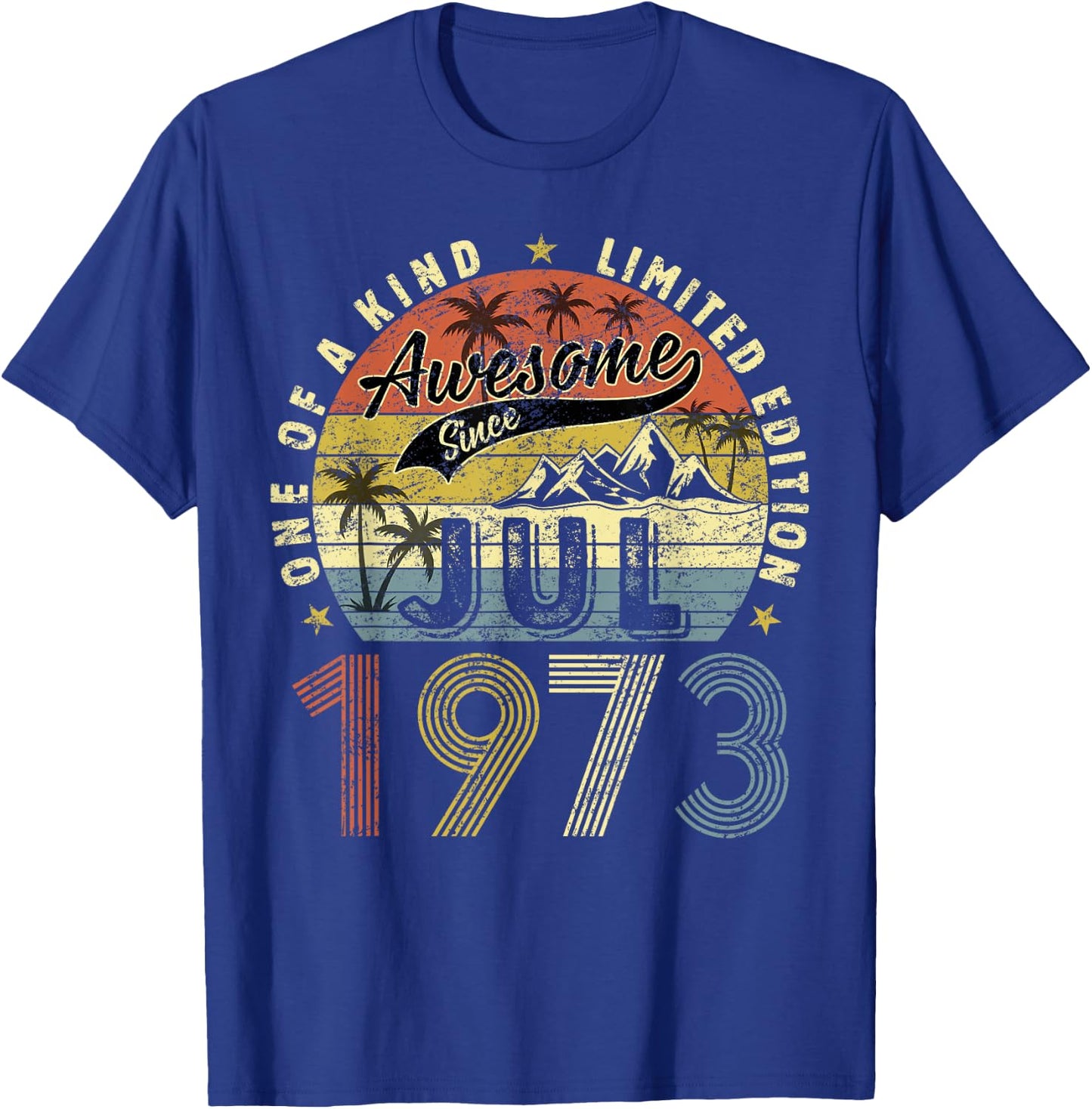 50 Yrs Old Gifts 50th Birthday Men Women Since July 1973 T-Shirt - T-Shirt | Royal
