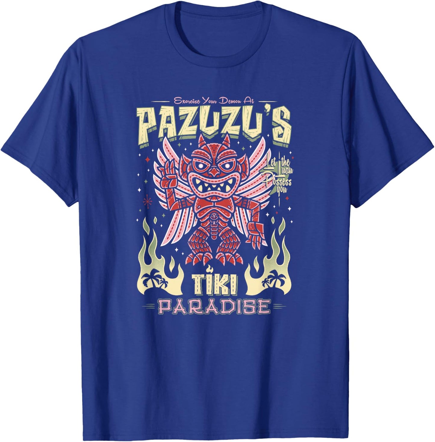 Pazuzu Tiki Bar - Creepy Cute Exorcist Demon - Hawaii Island T-Shirt - T-Shirt | Royal