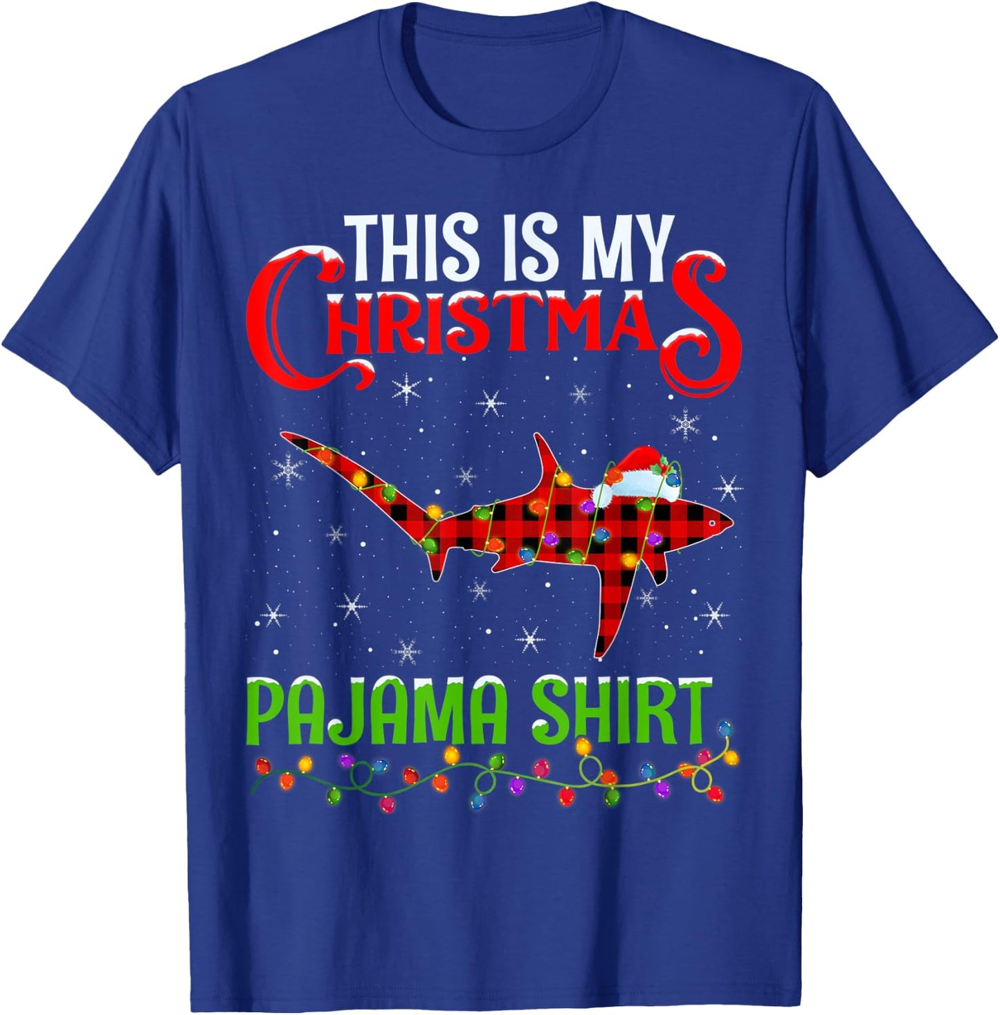 This Is My Christmas Pajama Shirt Thresher Shark Christmas T-Shirt - T-Shirt | Royal