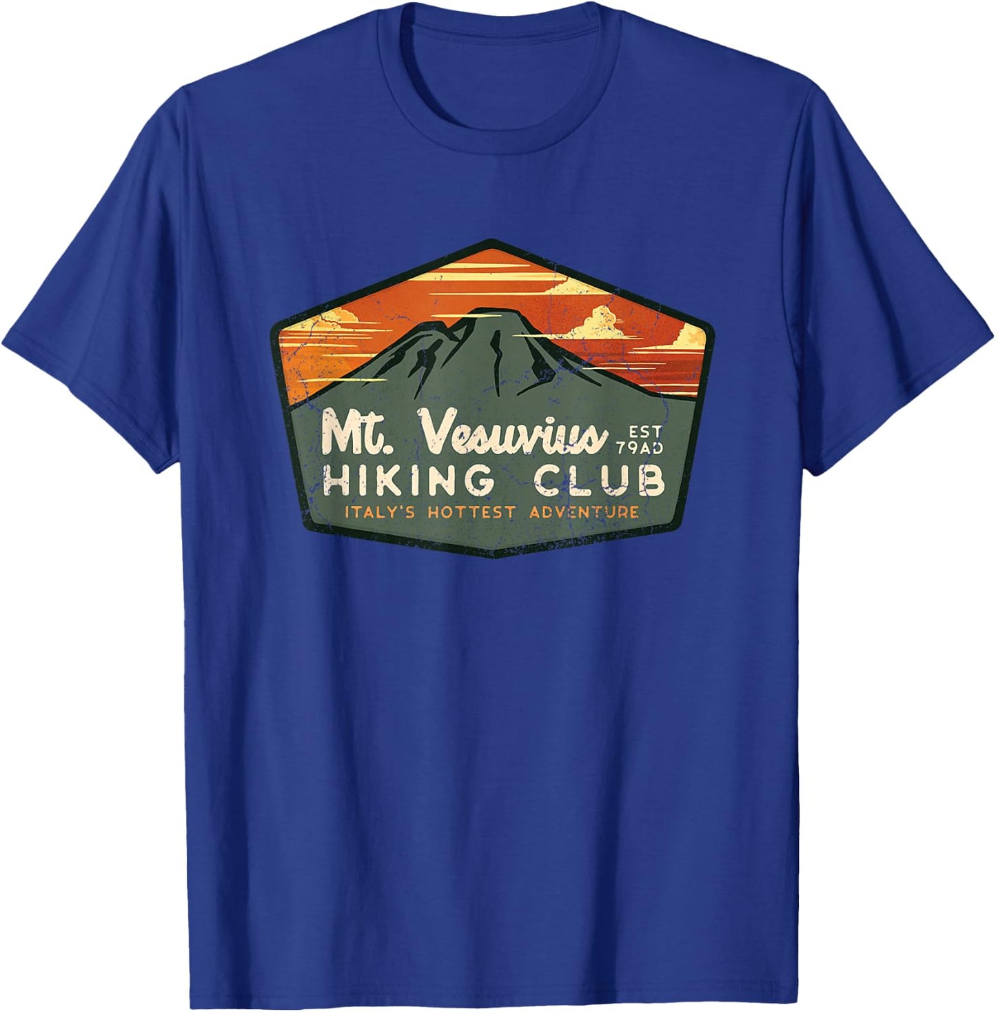 Retro Vesuvius Hiking Tourism For Italy Travel Vintage T-Shirt - T-Shirt | Royal