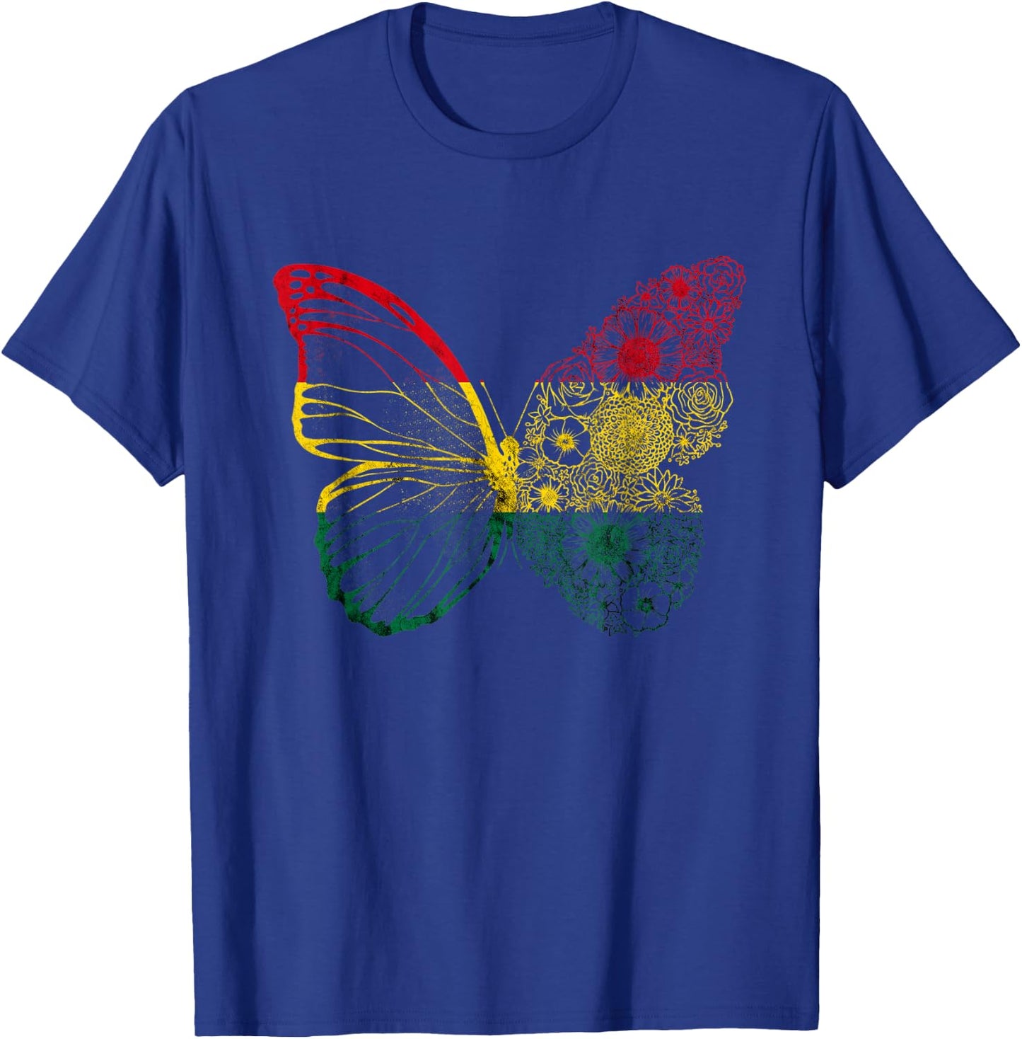 Ghana Butterfly Vintage Africa Ghanese Flag Ghanese Pride T-Shirt - T-Shirt | Royal