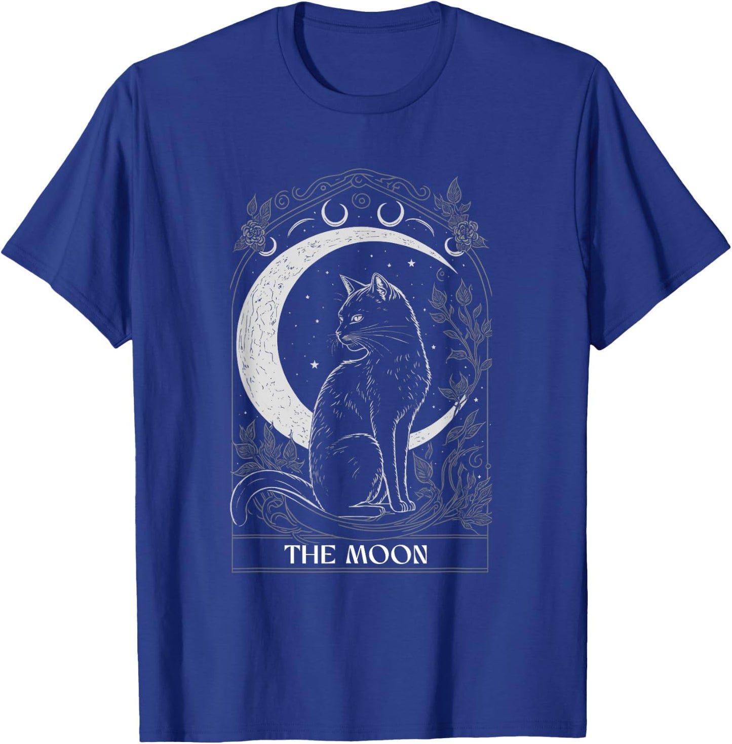 Crescent Moon Cat Tarot Card Graphic for Tarot Cat Lovers T-Shirt - T-Shirt | Royal