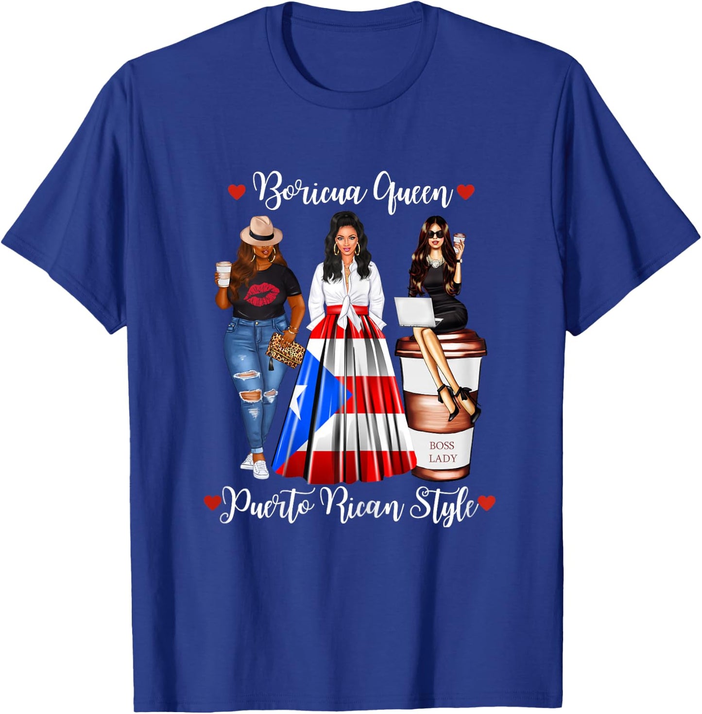Puerto Rican Style Boricua Queen Mom Puerto Rico T-Shirt - T-Shirt | Royal