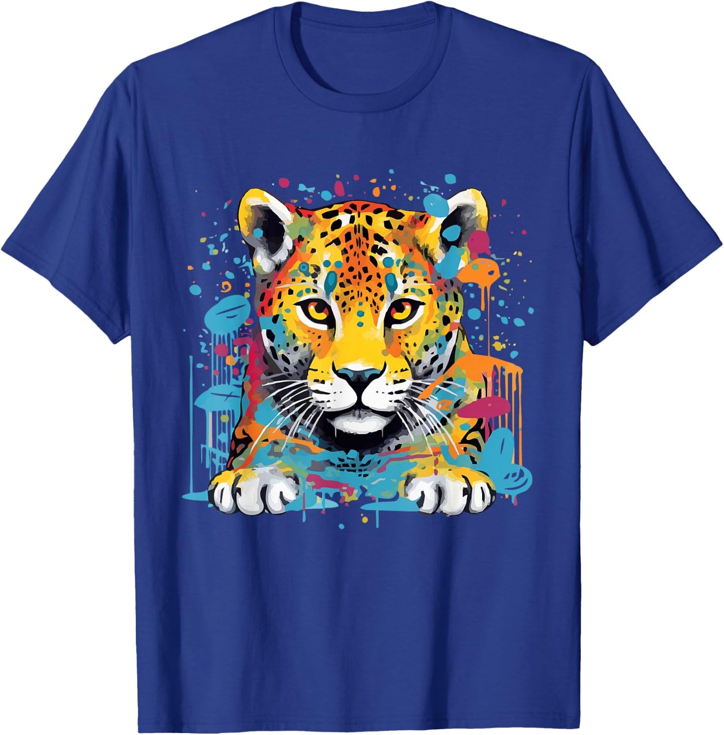 Jaguar Big Cat Splash Art Graphic Design Men Women Kids T-Shirt - T-Shirt | Royal