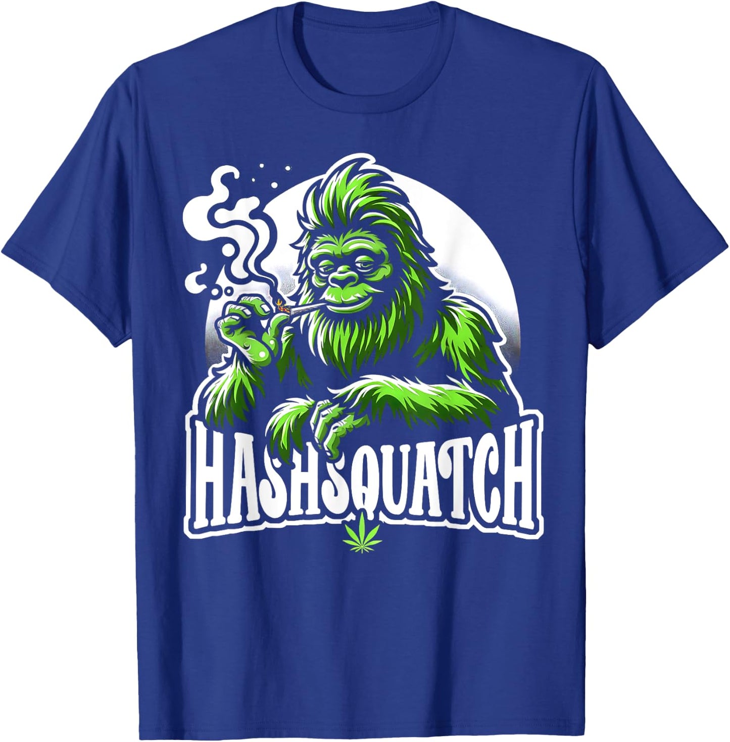 Hashsquatch Hash Squatch Bigfoot Smoking Weed cannabis T-Shirt - T-Shirt | Royal