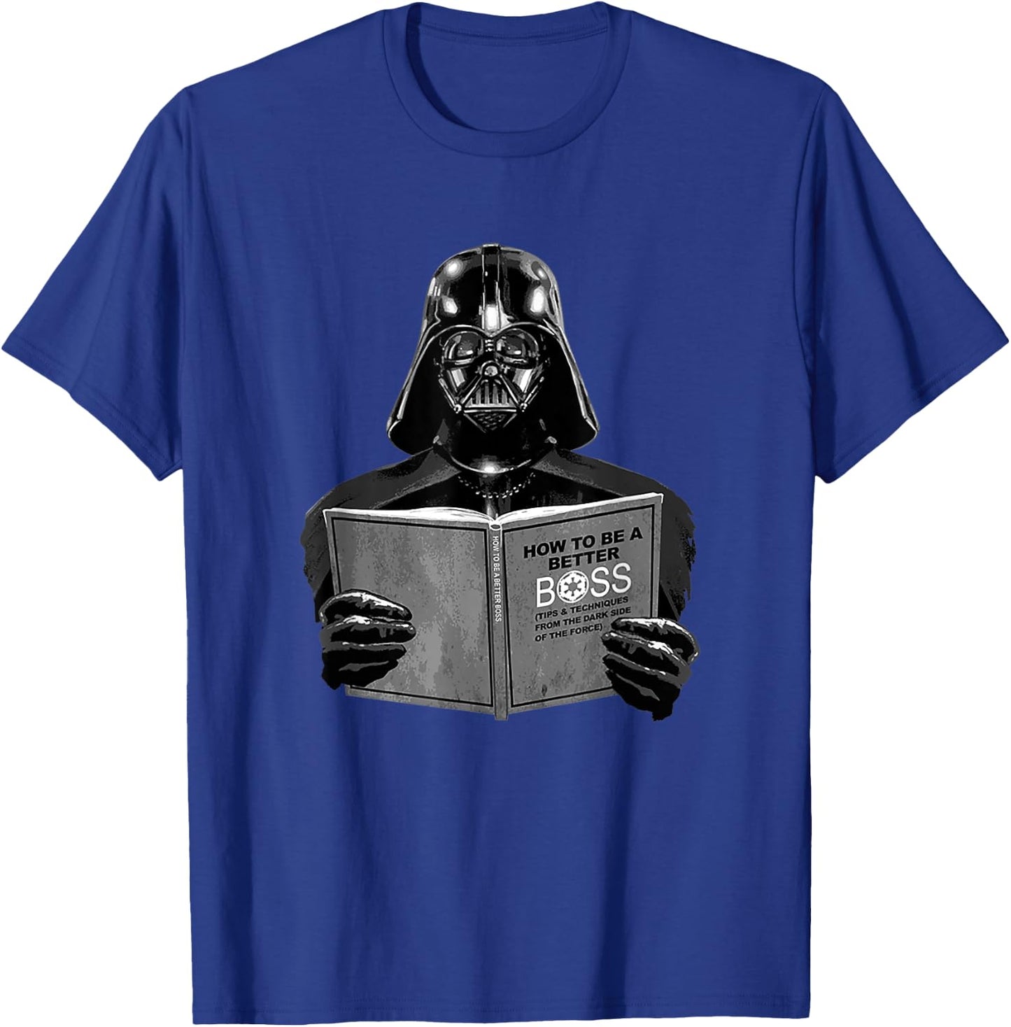 Star Wars Classic Vader Reading How To Be A Better Boss T-Shirt - T-Shirt | Royal