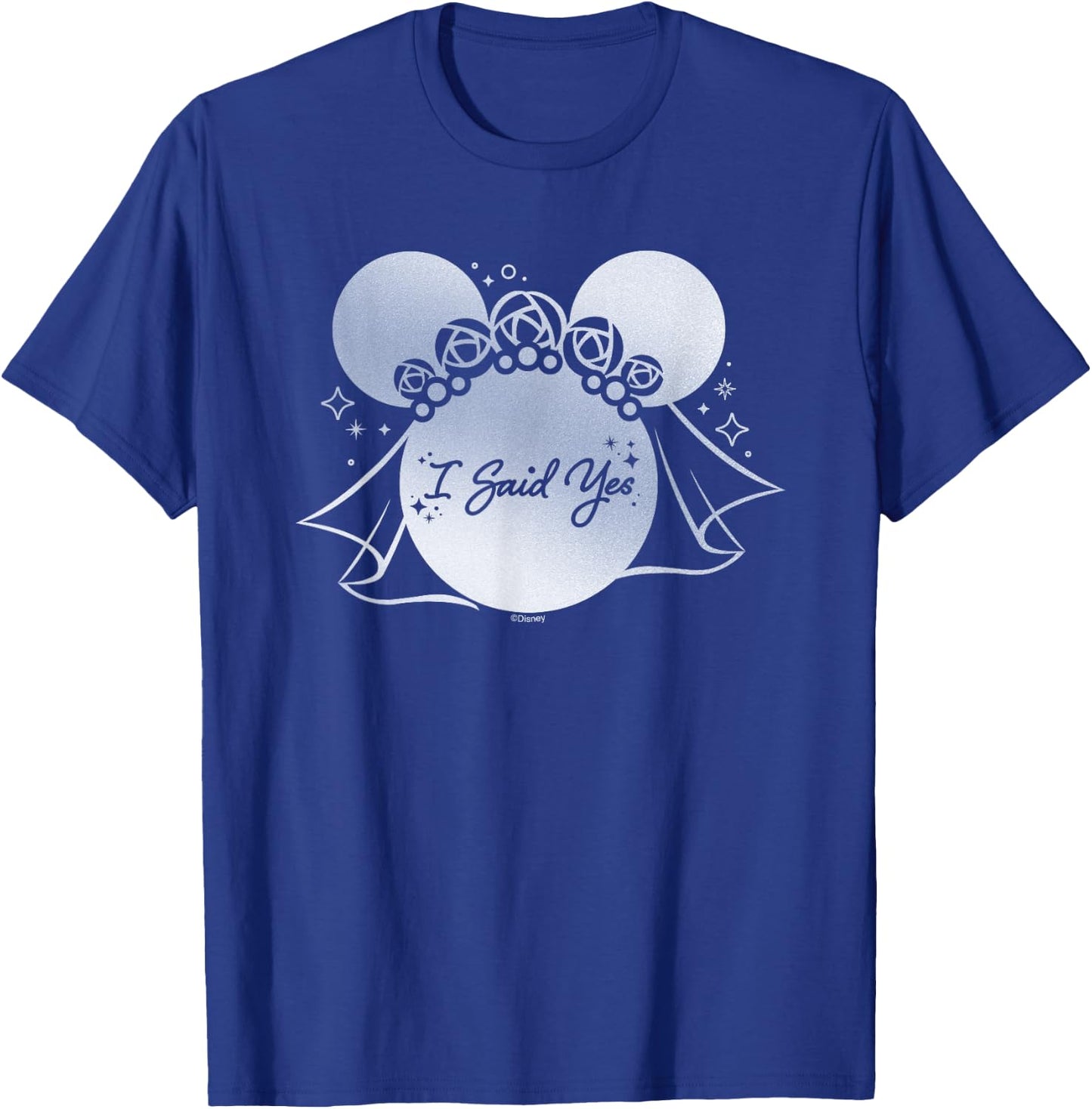 Disney I Said Yes Proposal Engagement Bridal Veil Minnie T-Shirt - T-Shirt | Royal