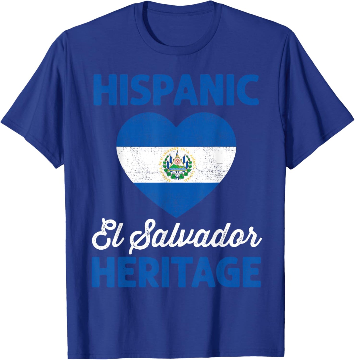 Salvadoran Flag Heart Hispanic Heritage El Salvador Kids T-Shirt - T-Shirt | Royal