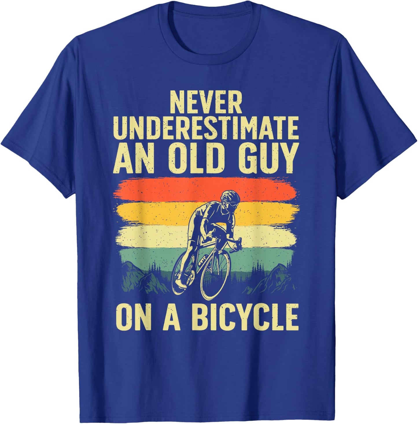 Cool Cycling Art Grandpa Bicycle Riding Cycle Racing T-Shirt - T-Shirt | Royal