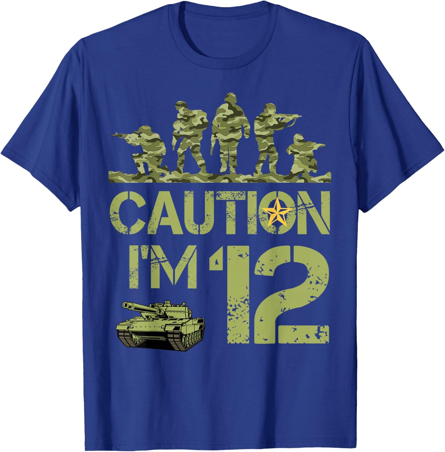 12th Birthday Military I'm 12 Year Old Soldier Camo Birthday T-Shirt - T-Shirt | Royal