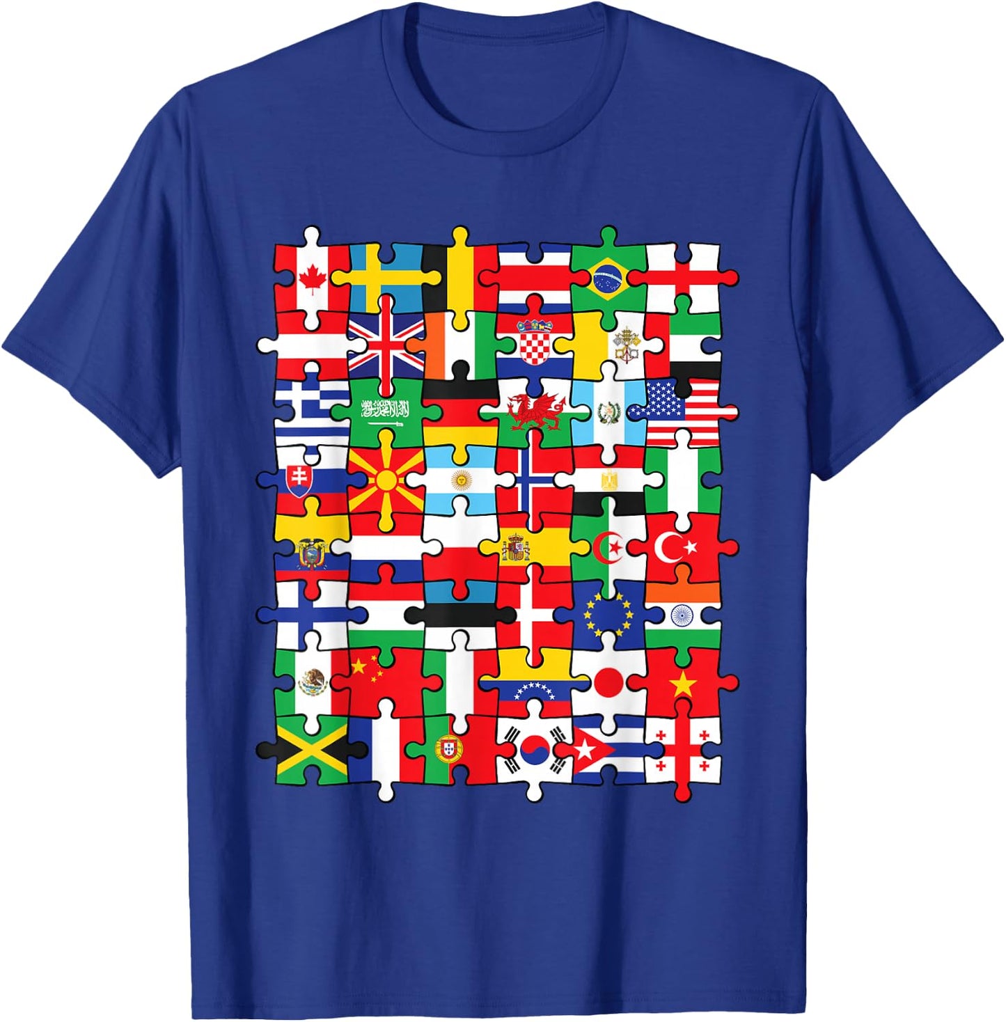 Flags of Countries of the World international flag puzzle T-Shirt - T-Shirt | Royal