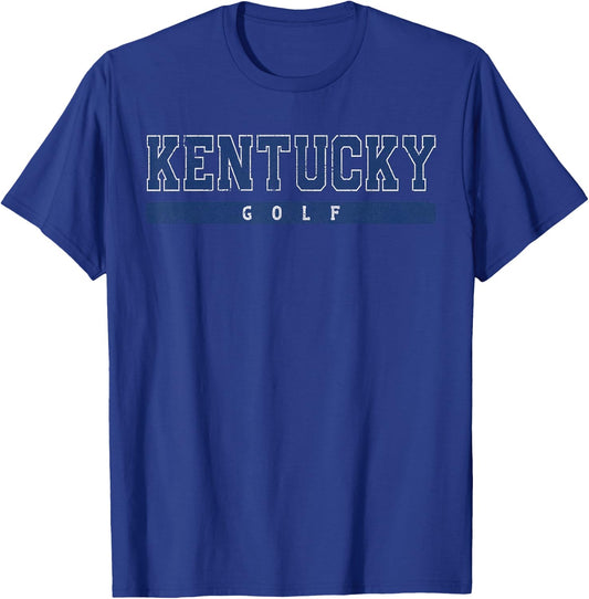 Kentucky Golf Blue Vintage Text T-Shirt - T-Shirt | Royal