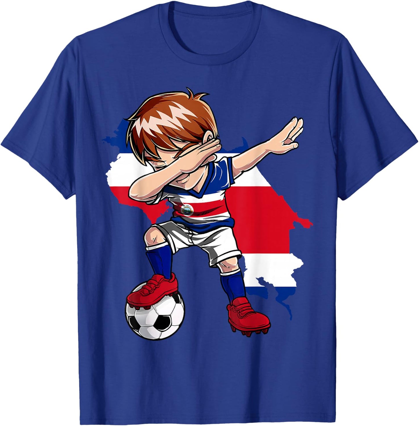 Dabbing Soccer Costa Rican Jersey Boy Costa Rica Football T-Shirt - T-Shirt | Royal