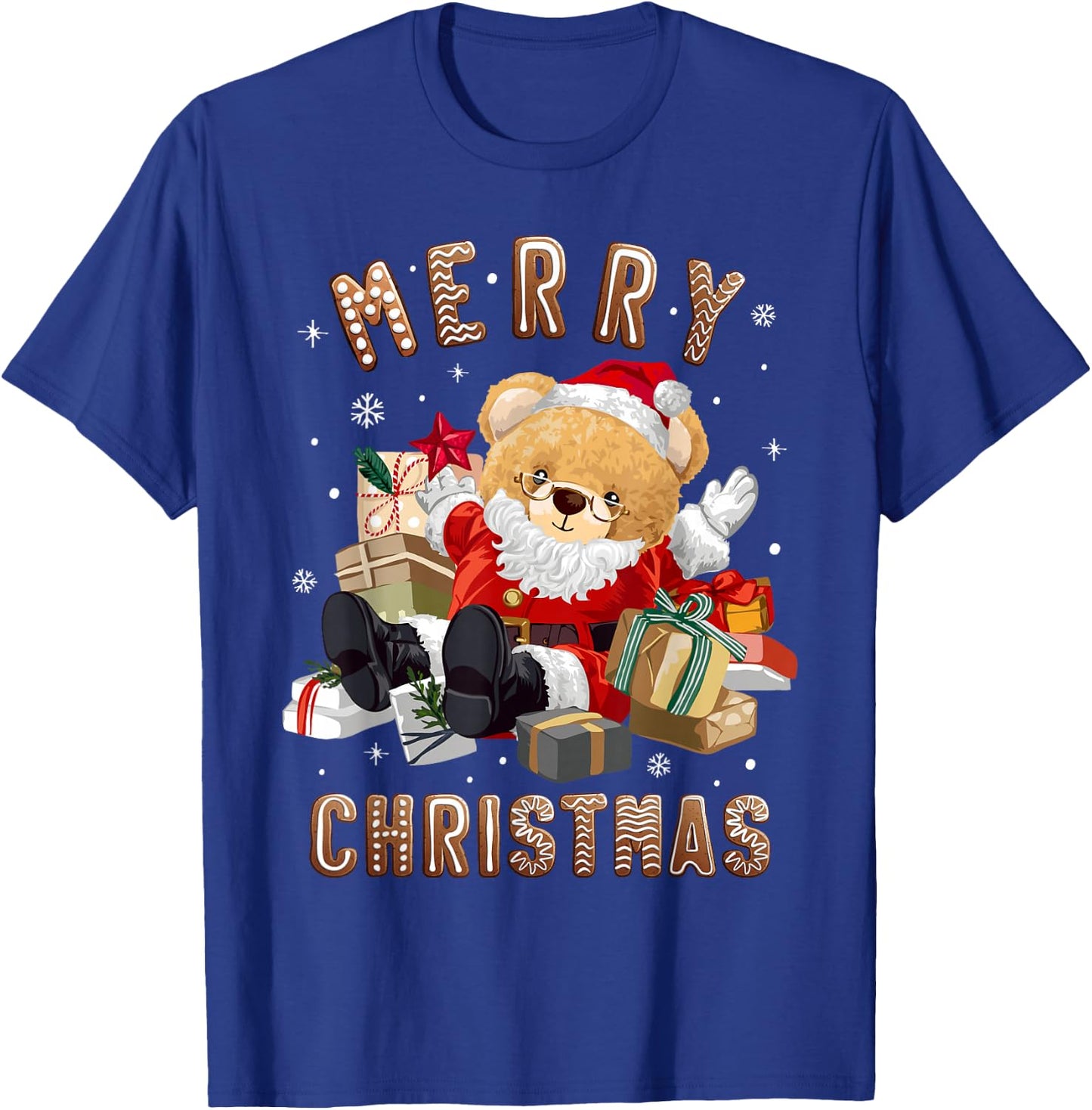 Cute Christmas teddy bear Santa Claus T-Shirt - T-Shirt | Royal