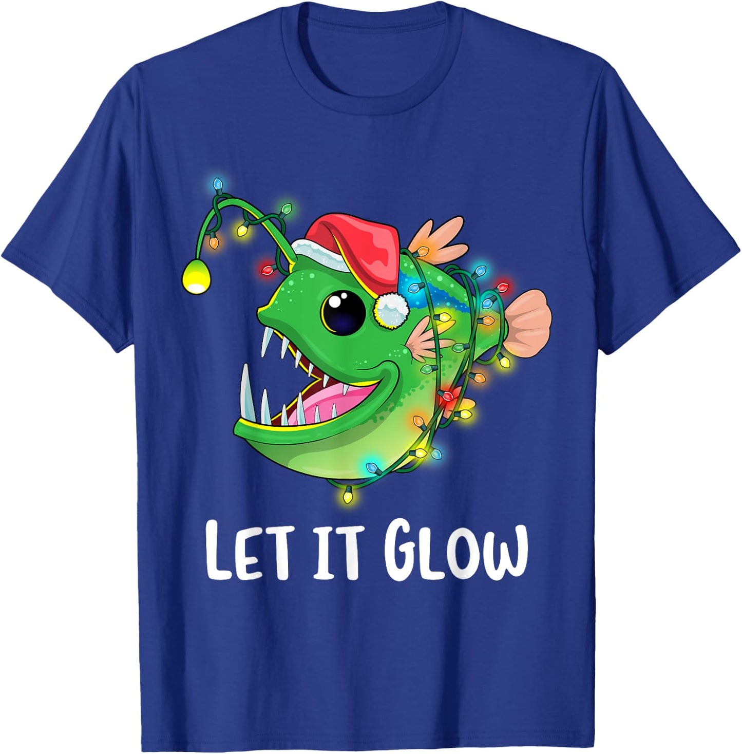 Let It Glow Anglerfish Lighting Xmas Tree Monster Christmas T-Shirt - T-Shirt | Royal