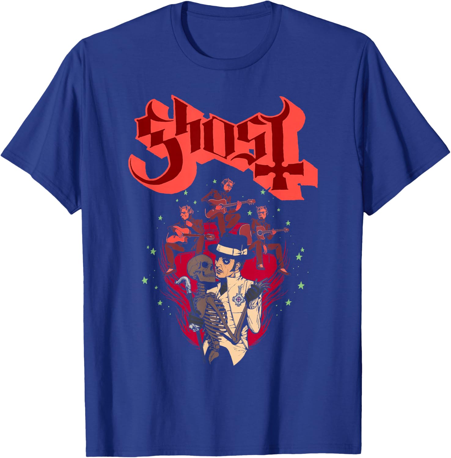 Ghost – Skeleton Bandstand T-Shirt - T-Shirt | Royal