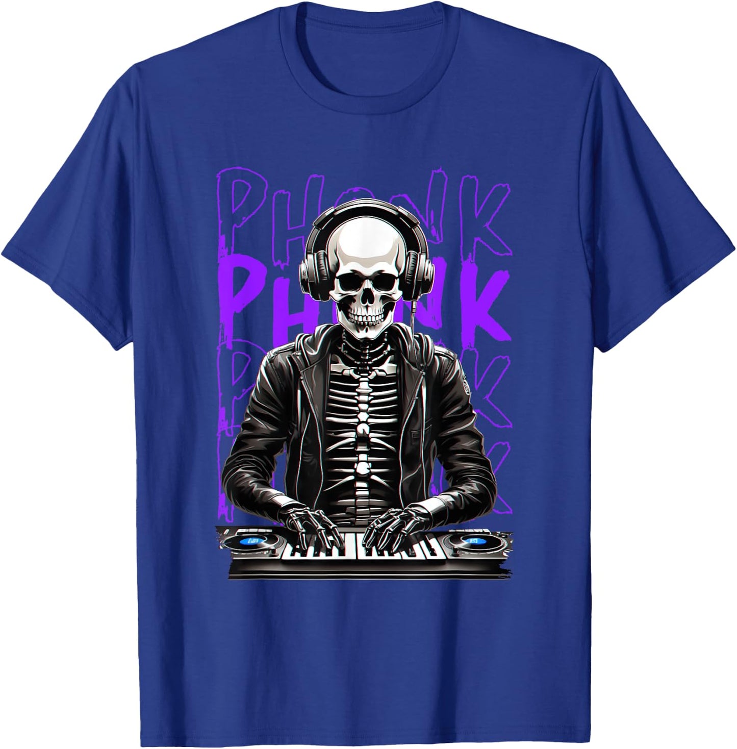 Phonk aesthetic DJ skeleton T-Shirt - T-Shirt | Royal