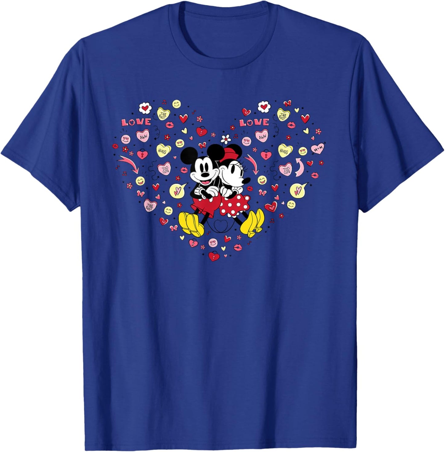 Disney Mickey & Minnie Heart of Love Valentine’s Day Retro T-Shirt - T-Shirt | Royal