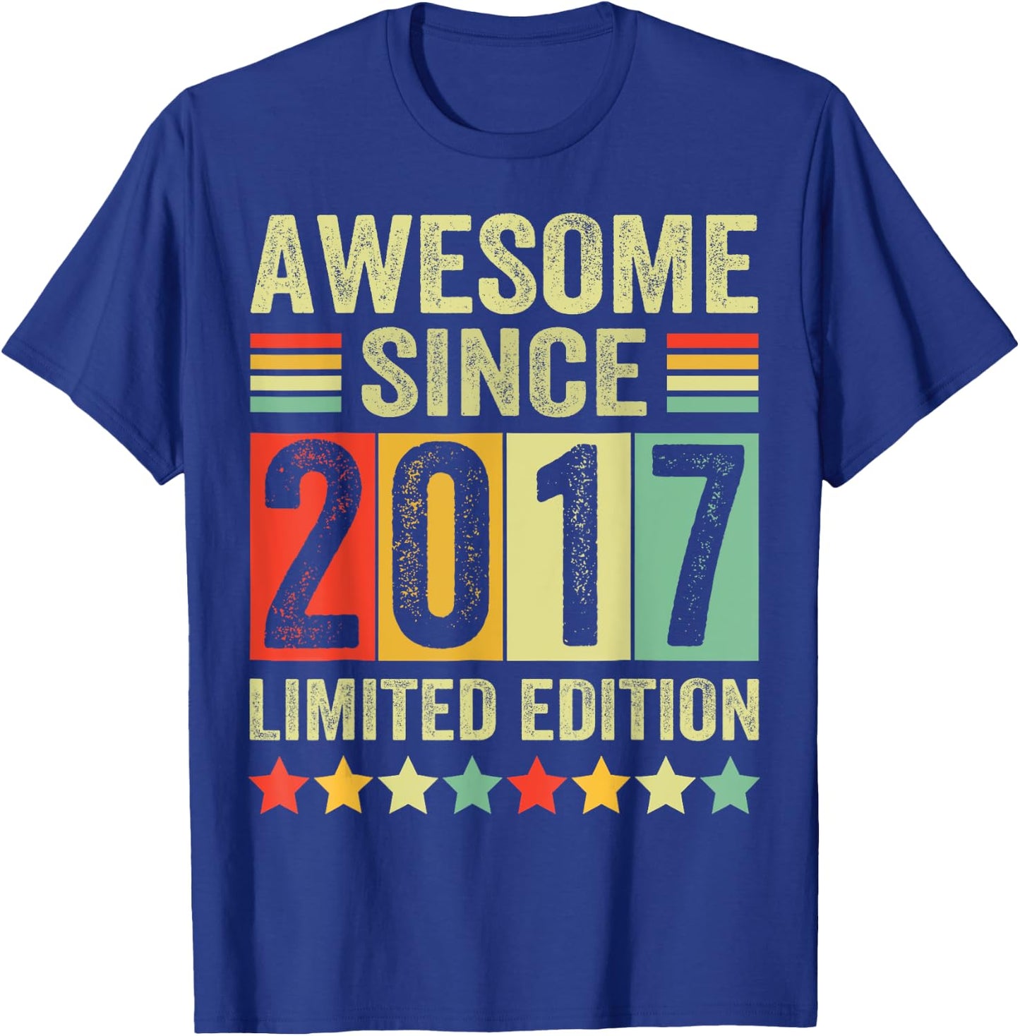Est 2017 Limited Edition 6th Birthday Gifts 6 Year Old T-Shirt - T-Shirt | Royal
