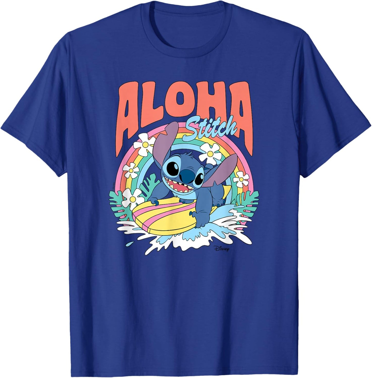 Lilo & Stitch - Stitch Aloha Surfing T-Shirt - T-Shirt | Royal