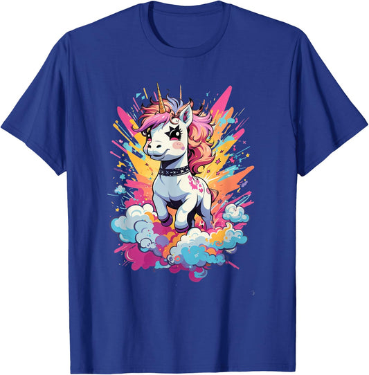 Punk Rock Unicorn - Tattooed Rhythms & Mythical Vibes Music T-Shirt - T-Shirt | Royal