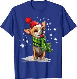 Chihuahua Dog Christmas Snow Winter Vibes Women Kids T-Shirt - T-Shirt | Royal