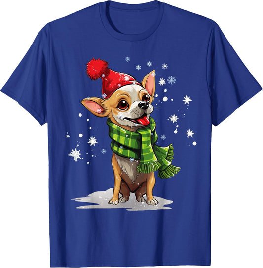 Chihuahua Dog Christmas Snow Winter Vibes Women Kids T-Shirt - T-Shirt | Royal