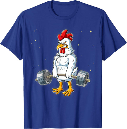 Chicken Gym Weight Training Deadlift T-Shirt - T-Shirt | Royal