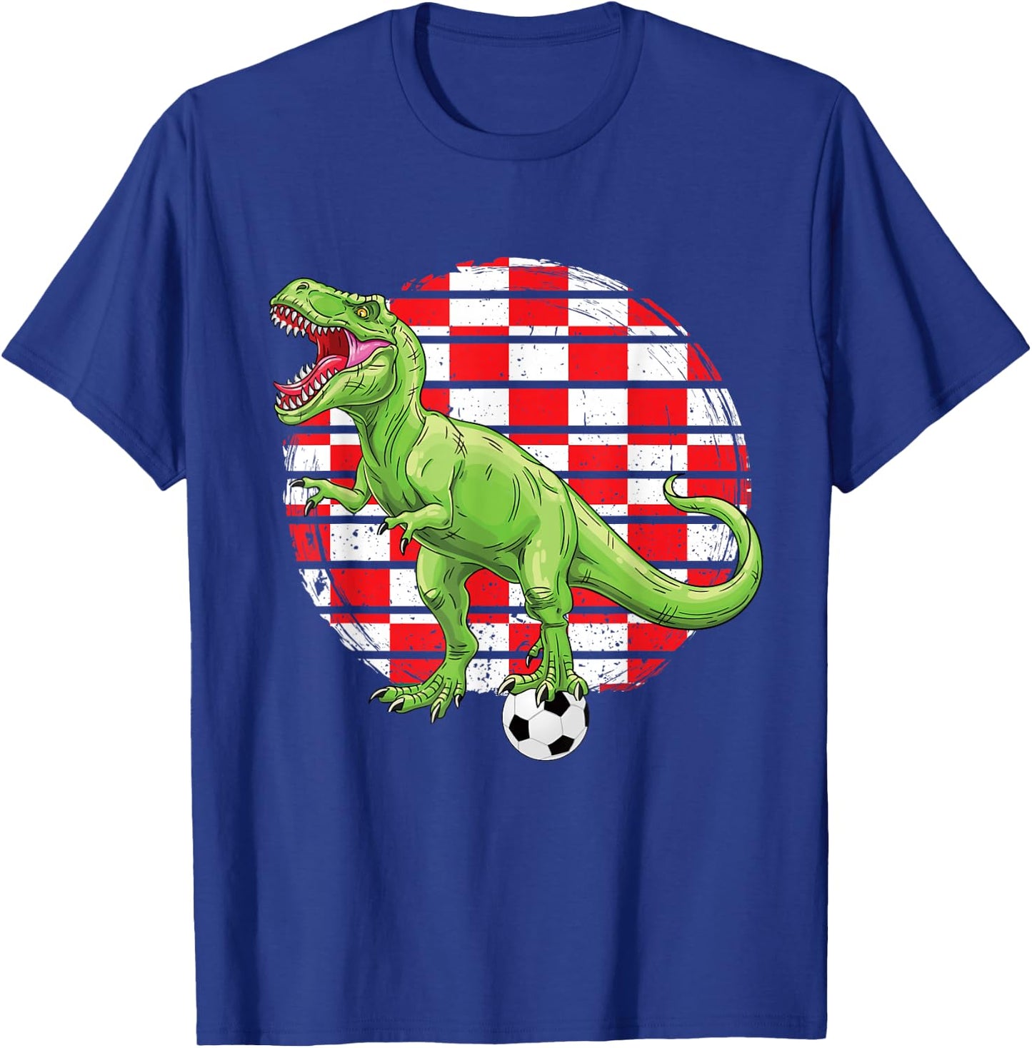Soccer Dinosaur Trex Croatia Flag Boys Girls Toddler T-Shirt - T-Shirt | Royal