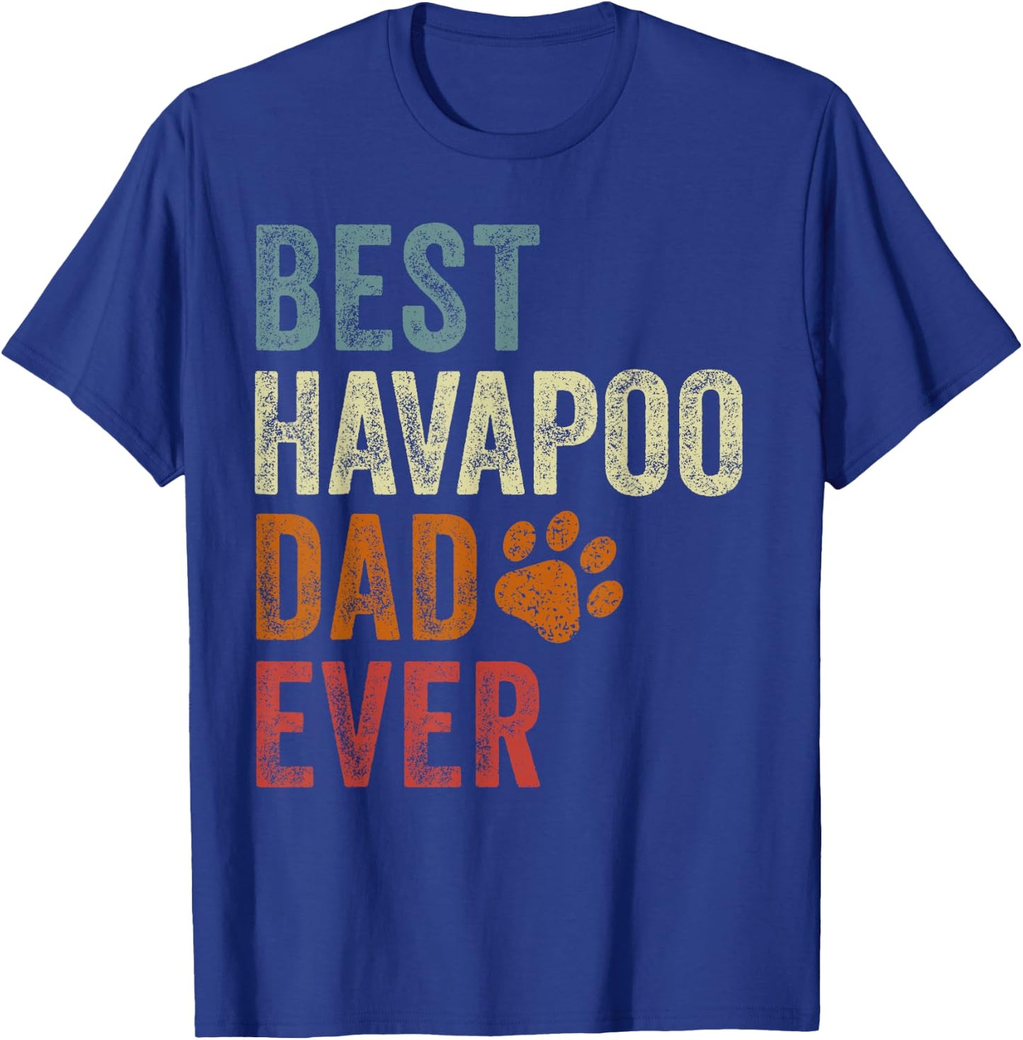 Retro Best Havapoo Dad Ever Havapoo Papa Father's Day T-Shirt - T-Shirt | Royal