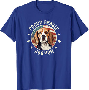 Beagle Gifts , American Flag Proud Beagle Dog Mom T-Shirt - T-Shirt | Royal